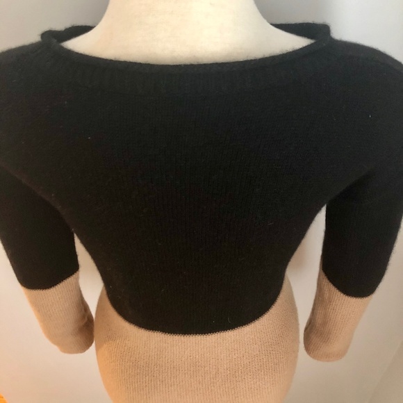 Tan/Black Cashmere-Blend T. Babaton 'Gene' Sweater - Picture 7 of 13